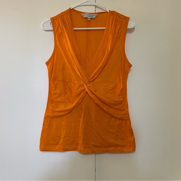 Trina Turk Twist Front Sleeveless Blouse Women M Orange - Picture 1 of 8